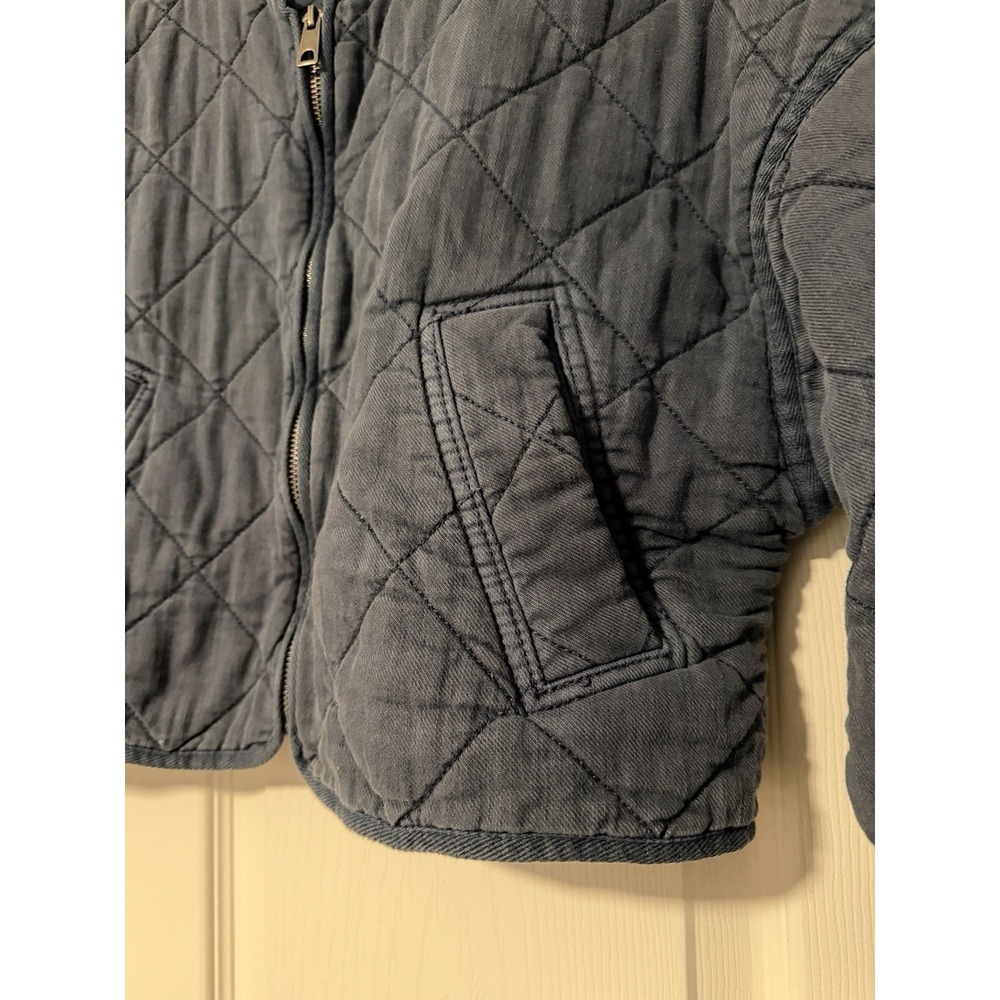 Zara Quilted Jacket Blue Cropped Utilitarian Copenhagen Gorpcore Military - Picture 6 of 9